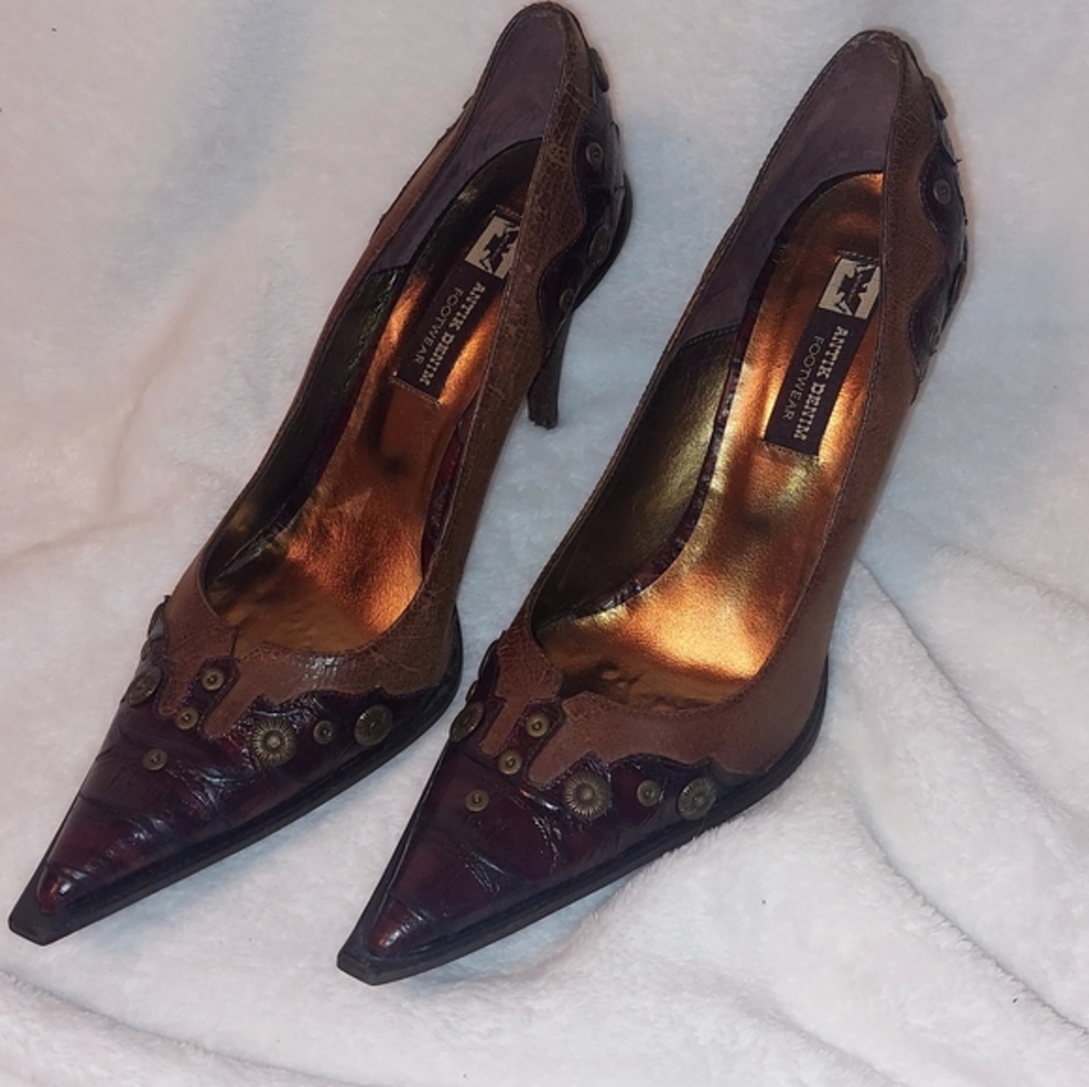 Brown Leather Women's Heels